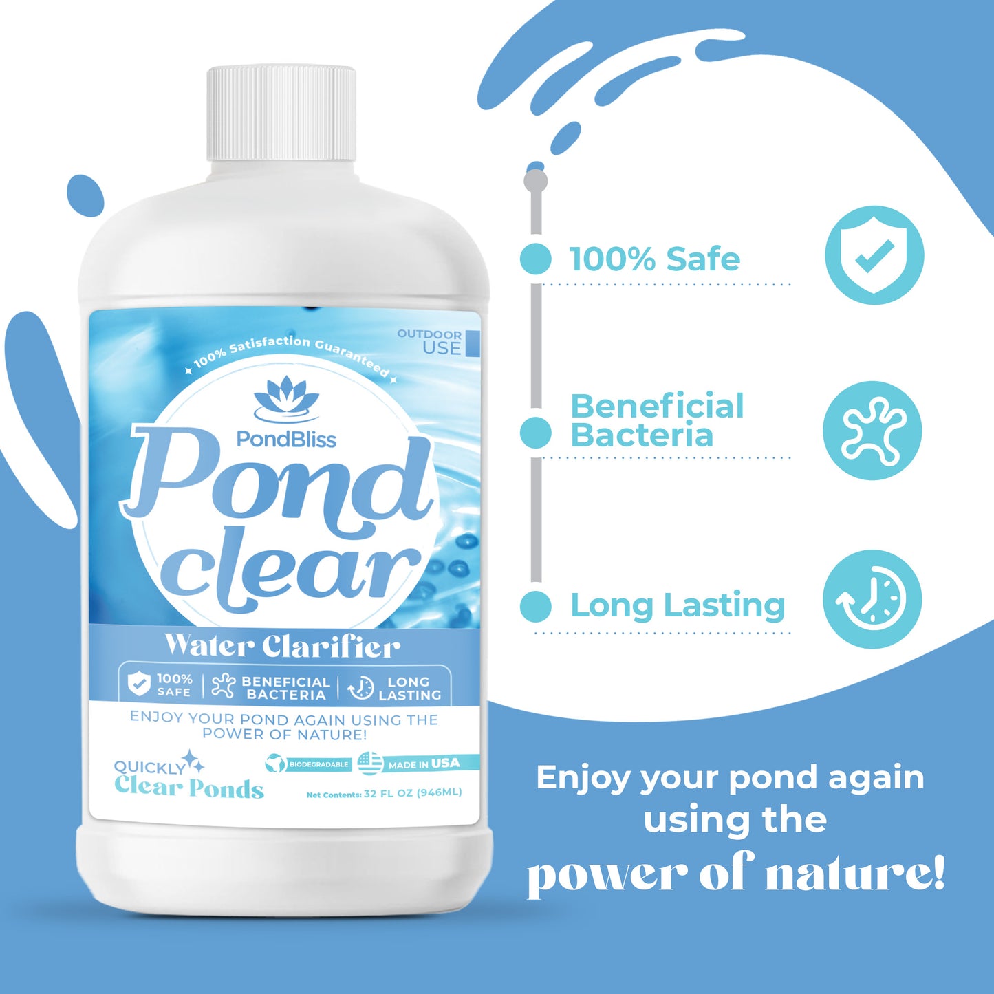 PondBliss Pond Clear Water Clarifier 32oz