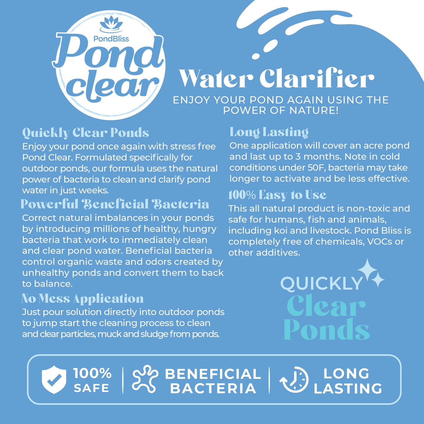 PondBliss Pond Clear Water Clarifier 32oz