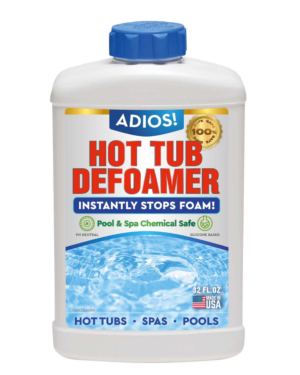 Adios! Hot Tub and Spa Defoamer 32oz Quart