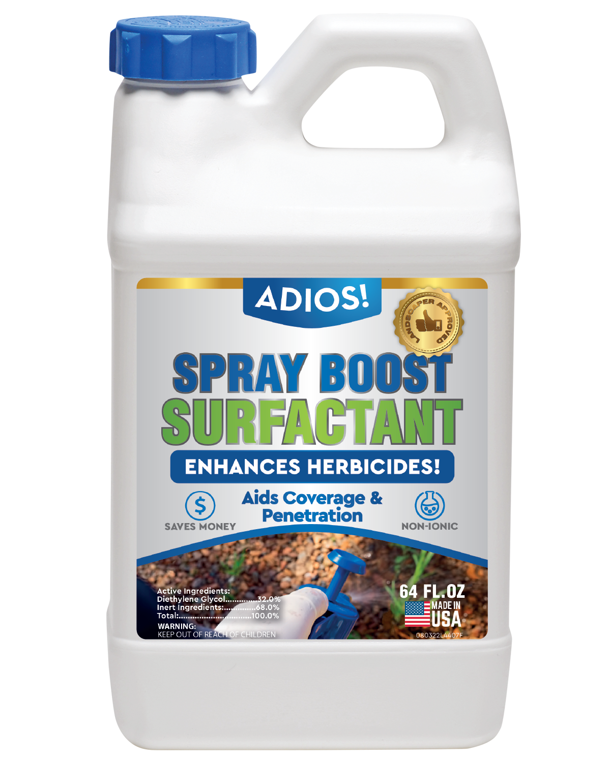 Adios! Spray Boost Surfactant for Enhancing Herbicides, Fertilizer and Pesticides