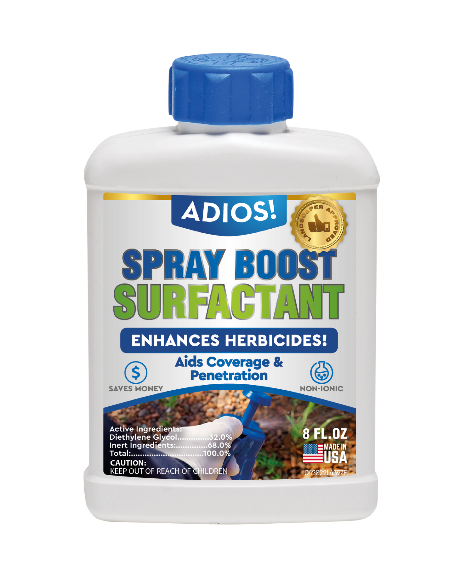 Adios! Spray Boost Surfactant for Enhancing Herbicides, Fertilizer and Pesticides