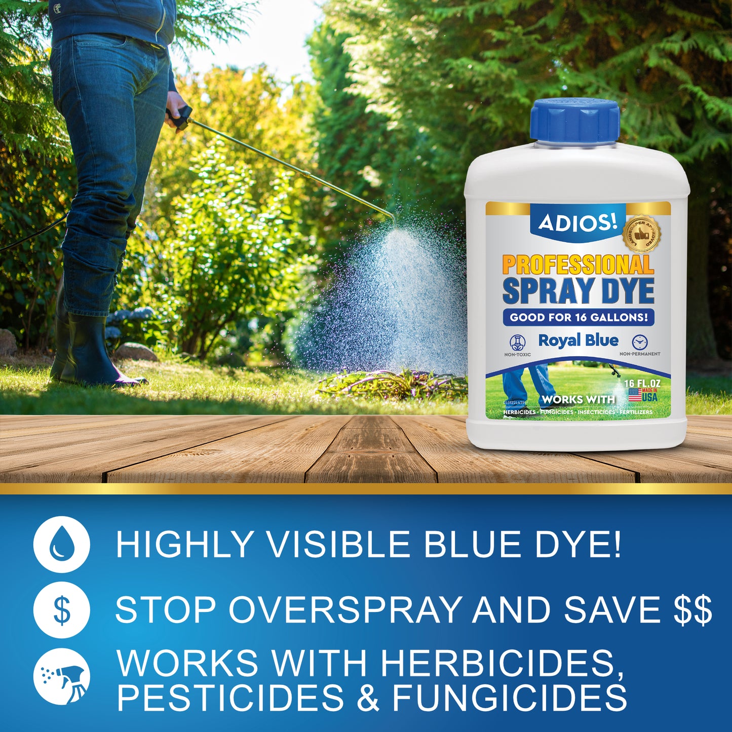 Adios! Professional Blue Spray Dye Marker