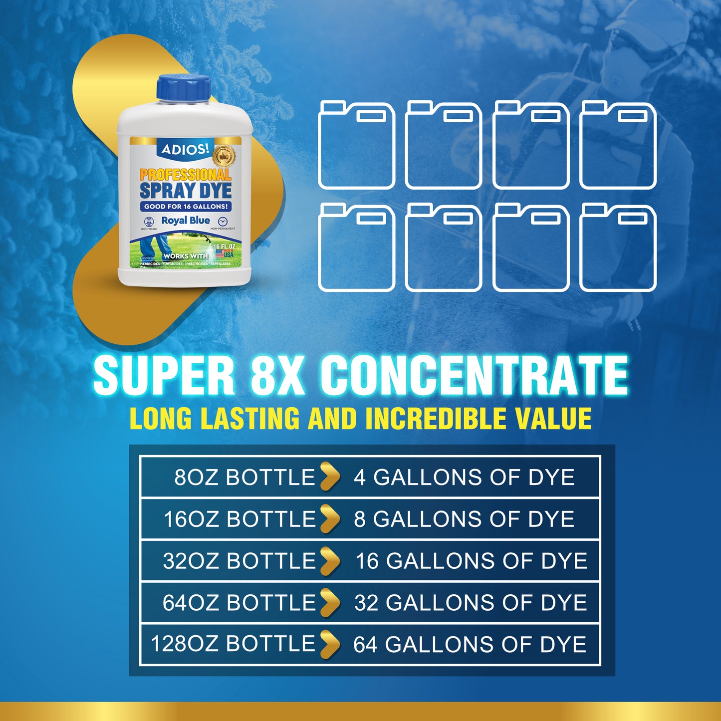 Adios! Professional Blue Spray Dye Marker