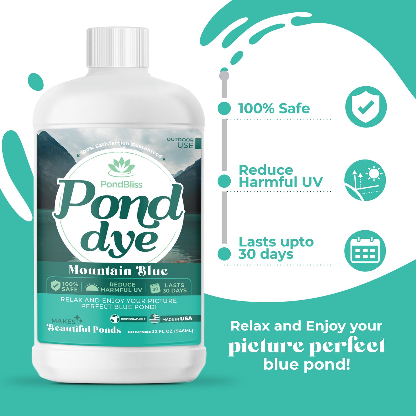 PondBliss Pond Dye Concentrate (Mountain Blue)
