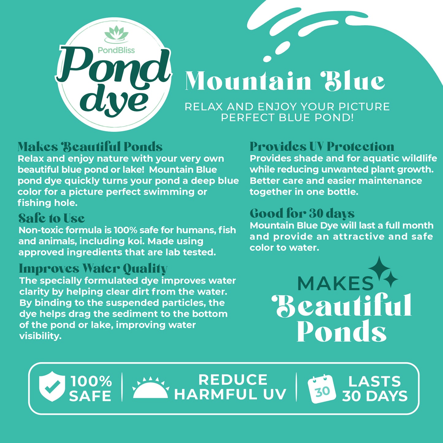 PondBliss Pond Dye Concentrate (Mountain Blue)