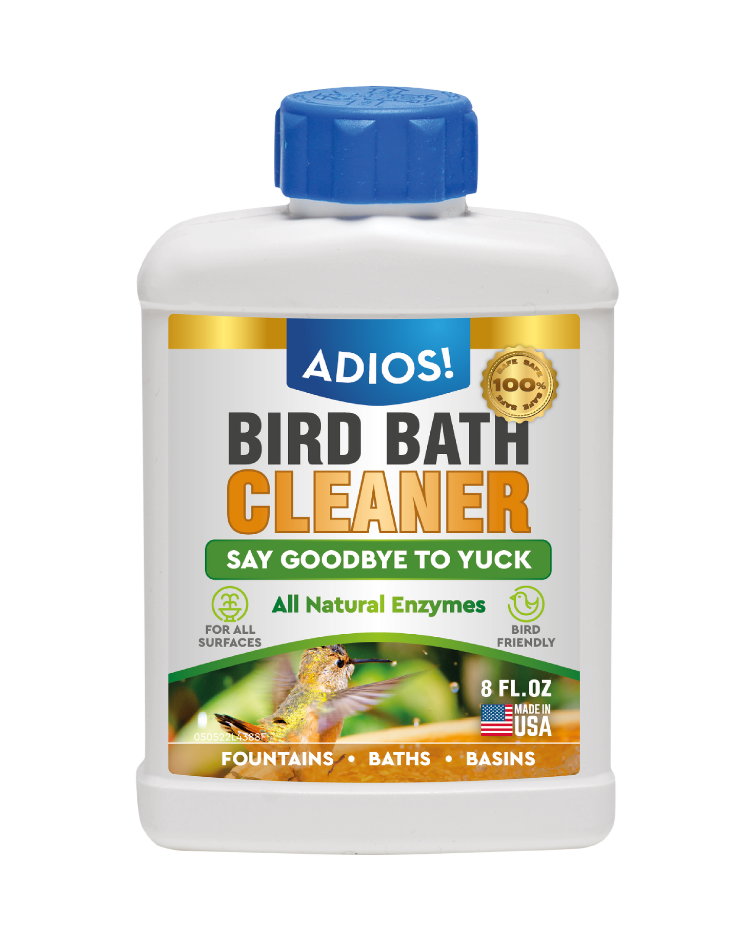 Adios! Bird Bath Cleaner for Outdoor Fountains and Bowls