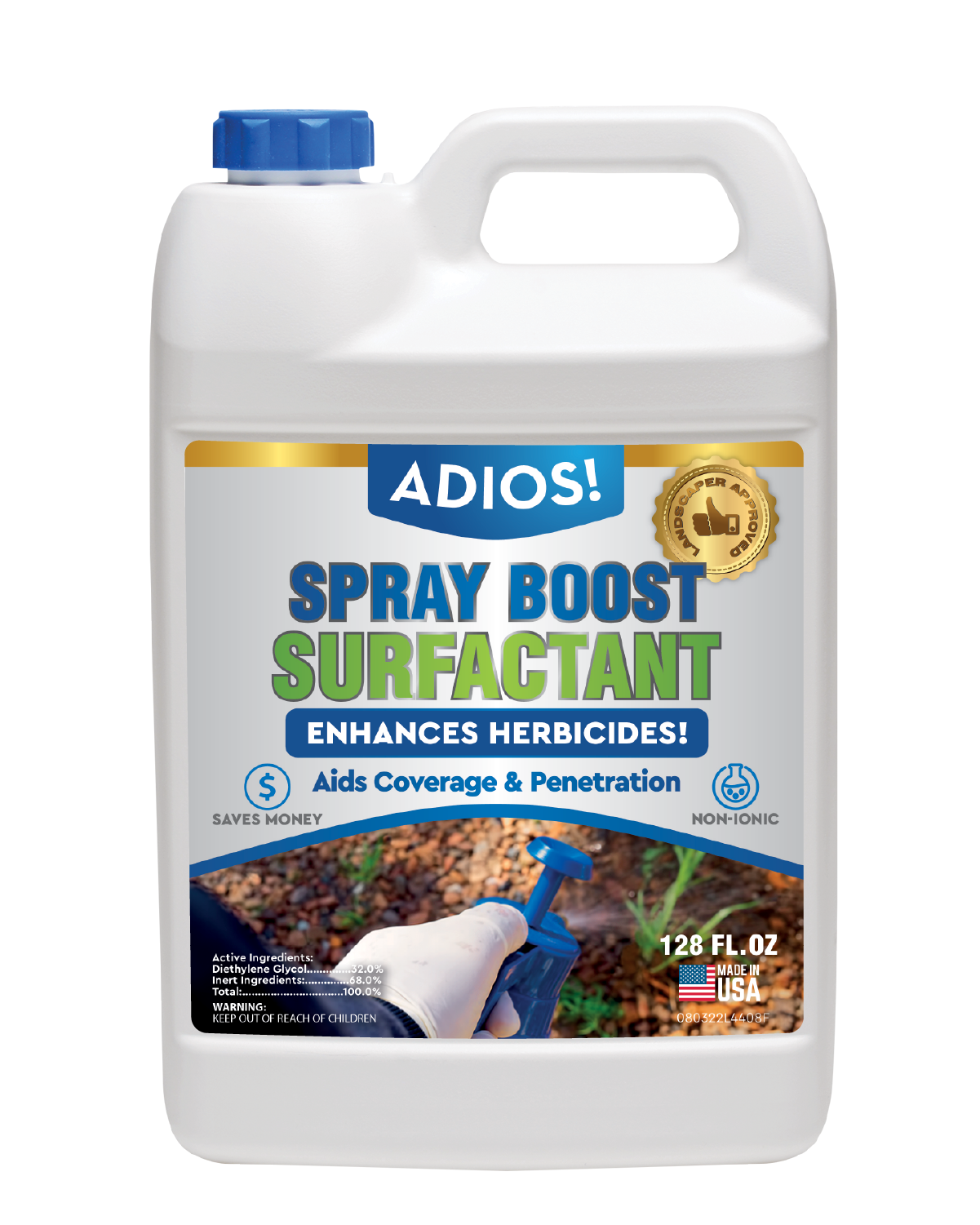 Adios! Spray Boost Surfactant for Enhancing Herbicides, Fertilizer and Pesticides